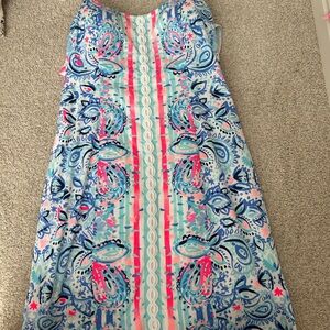 Lilly Pulitzer Blue Pink Green Printed Mini Dress